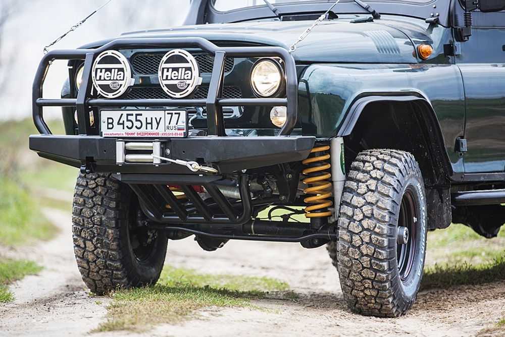 Бампер силовой передний УАЗ Хантер усиленный с защитной дугой РИФ