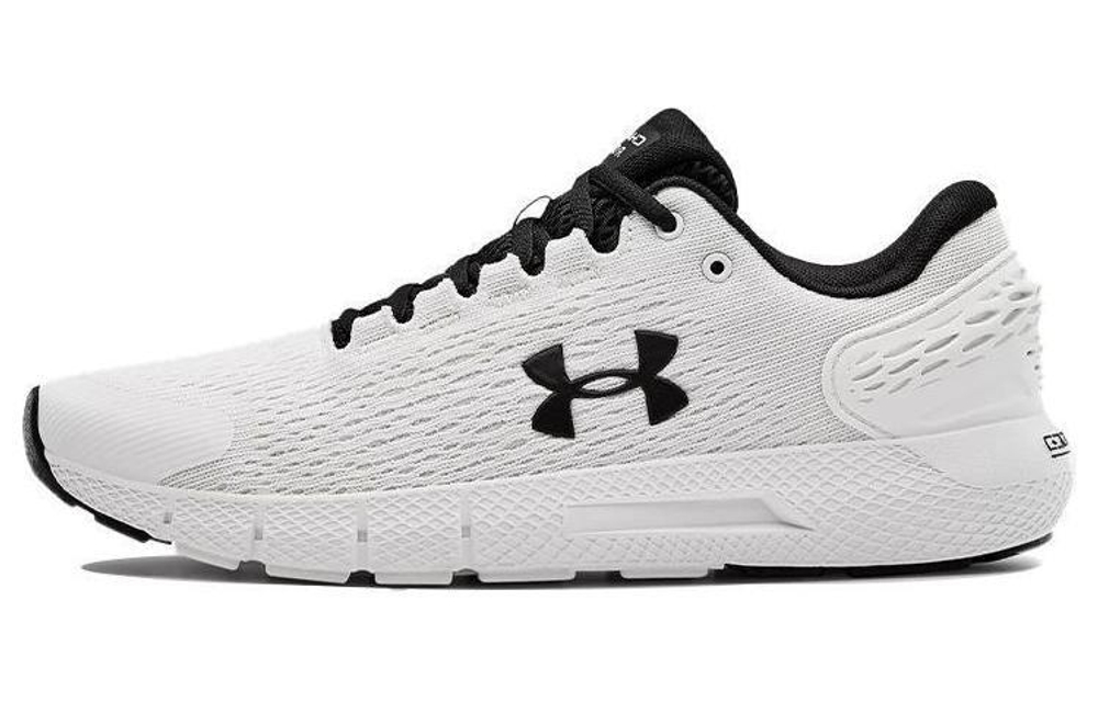 Under Armour Charged Rogue 2 round head lace-up fabric shock absorption, non-slip, wear-resistant, breathable, low-cut casual running shoes men's white