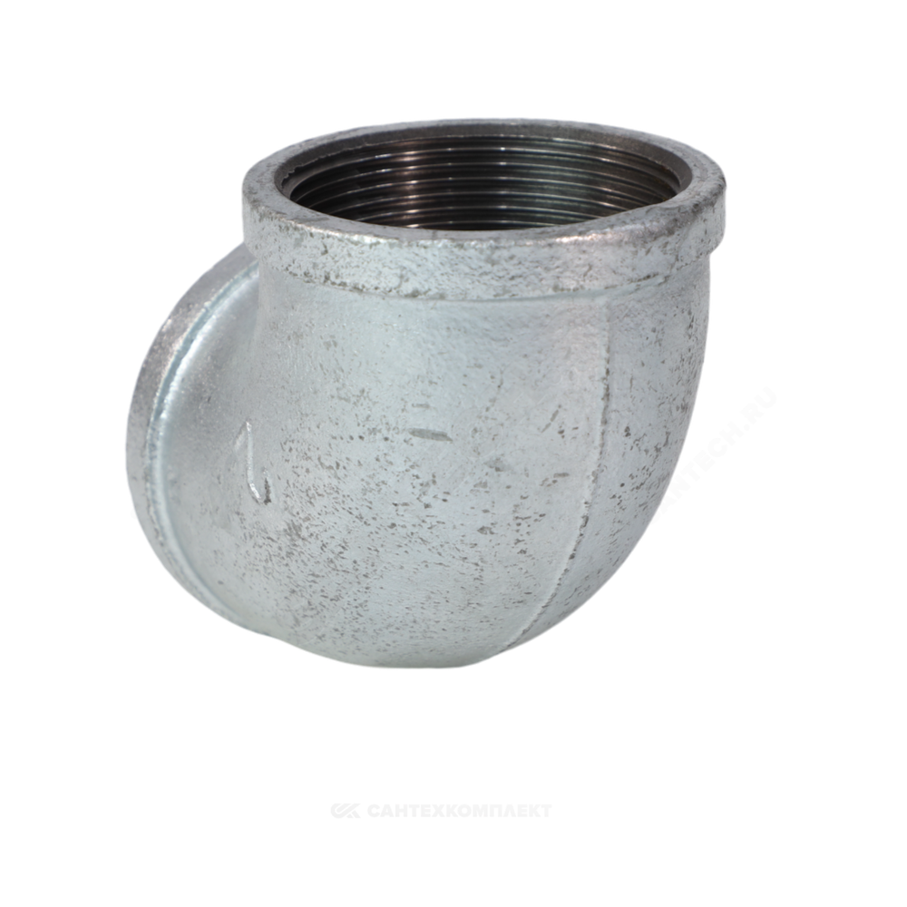Угольник проходной чугун оц Ду 40 (1 1/2") ВР/ВР Fittex PLUS