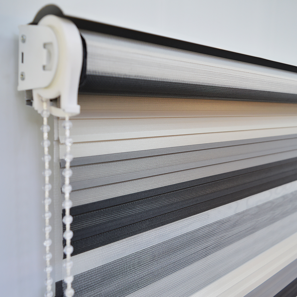 Штора рулонная "День/ночь" 60*160см черно-белая, 110г/м2, NNSR037