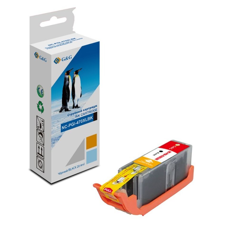 Картридж G&amp;G, аналог Canon PGI-470XLBK (0321C001) черный 20,4ml