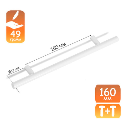 Ручка рейлинг CAPPIO 160мм цвет белый 9371136