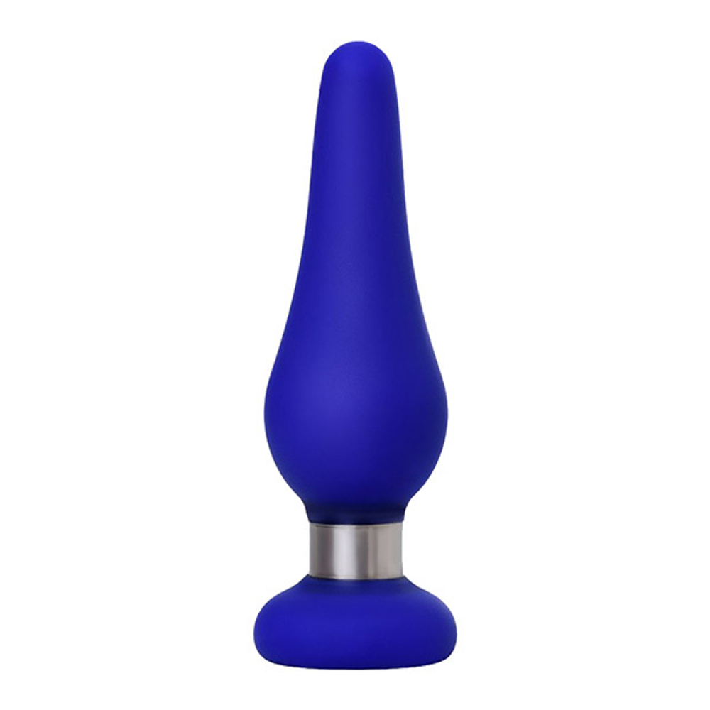 Синяя силиконовая анальная втулка 10см с ограничителем ToyFa ToDo 357009