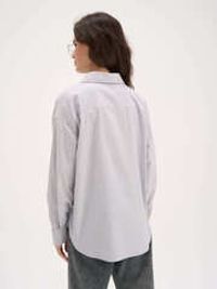 Рубашка из 100% хлопка "Серо-голубая" женская