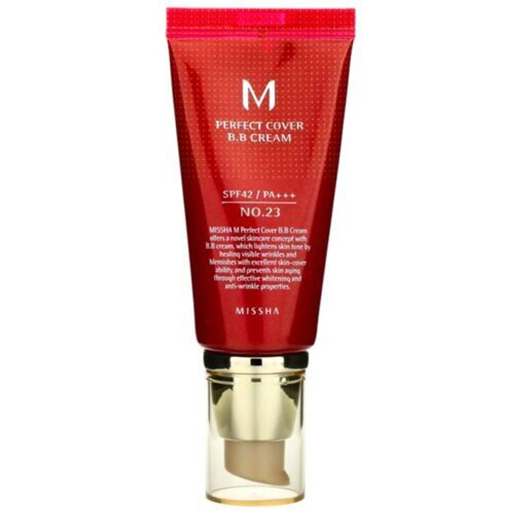Крем BB для лица - Missha M Perfect cover BB cream SPF42/PA+++ (No.23)