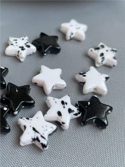 Бусины Звёздочки черно-белые, 20шт