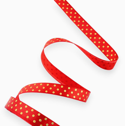 Атласная лента в горошек 25 мм