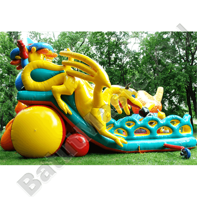 Большой надувной батут-горка "Гости города"