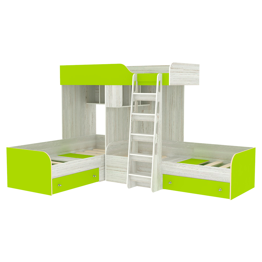 Кровать-чердак КарИВи Трио Винтерберг Лайм