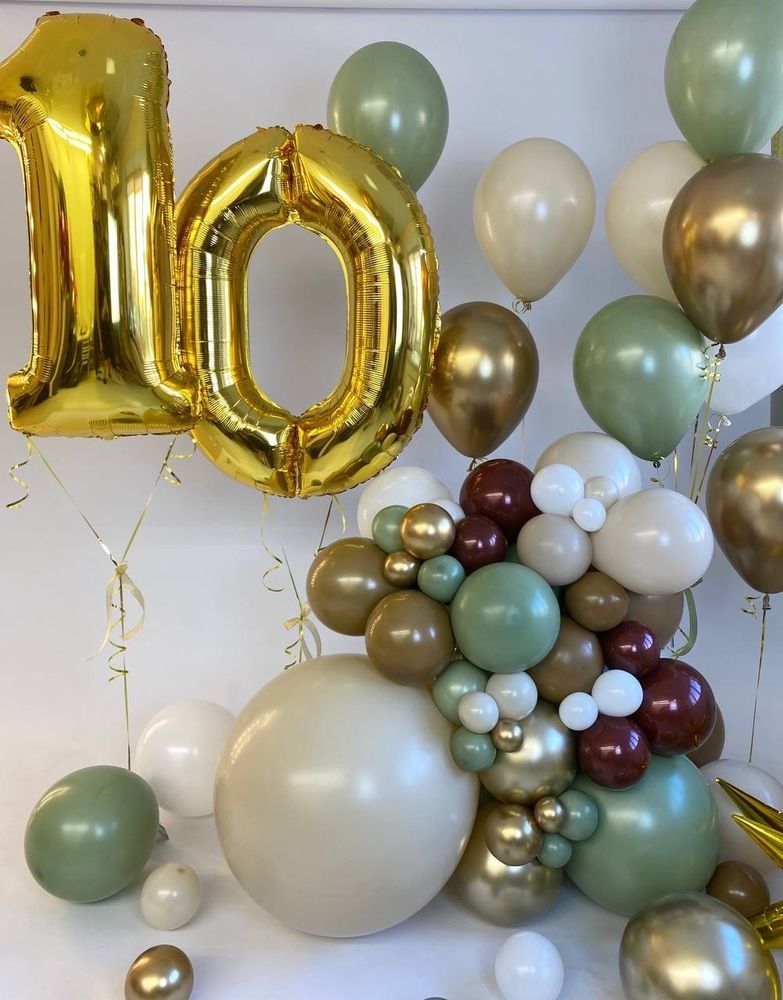 Мини-фотозона из шаров на 10 лет, набор из воздушных шаров №1657