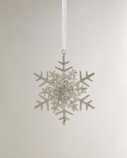 ZARA HOME ЕЛОЧНОЕ УКРАШЕНИЕ «СНЕЖИНКА», СЕРЕБРЯНЫЙ