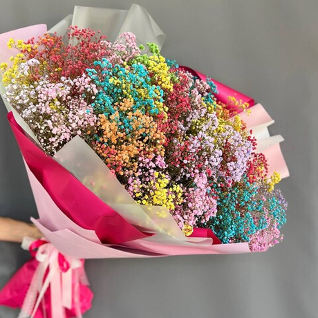 Букет радужных гипсофил