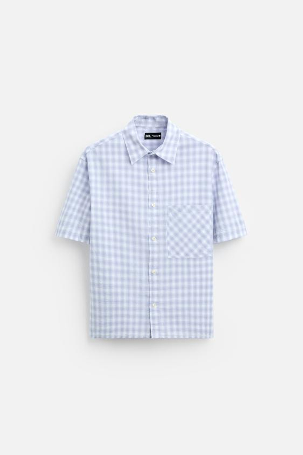 ZARA РУБАШКА В КЛЕТКУ, НЕБЕСНО-ГОЛУБОЙ