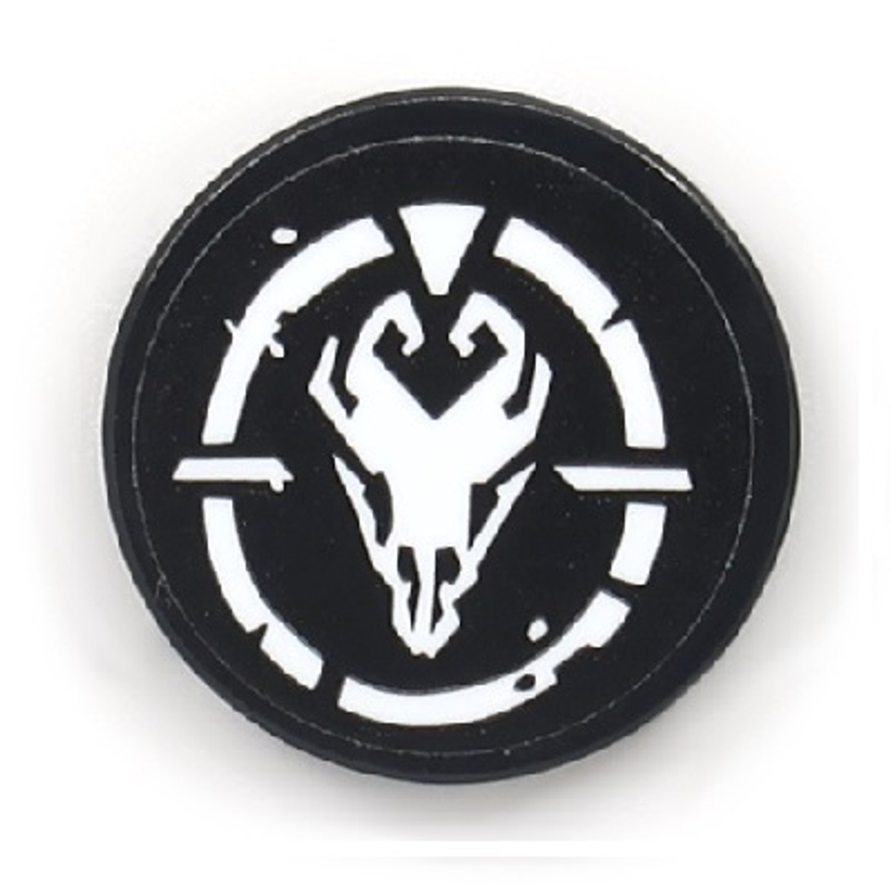 Плитка круглая с изображением белого костяного черепа 14769pb466