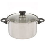 Кастрюля нерж, 6.1 л, с крыш, крышка стекло, DNN4, GS-01110-24CA-1, индукц