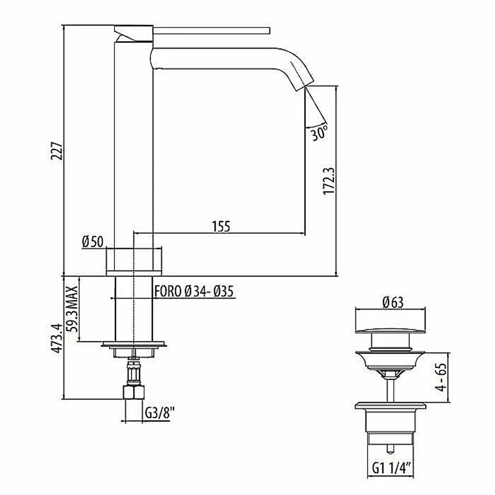 Смеситель для раковины Gattoni Circle Two 9146/91C0