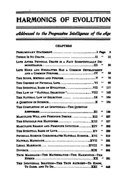 Harmonics of Evolution: The Philosophy of Individual Life, Based Upon Natural Science, as Taught . | Florence Chance Huntley
