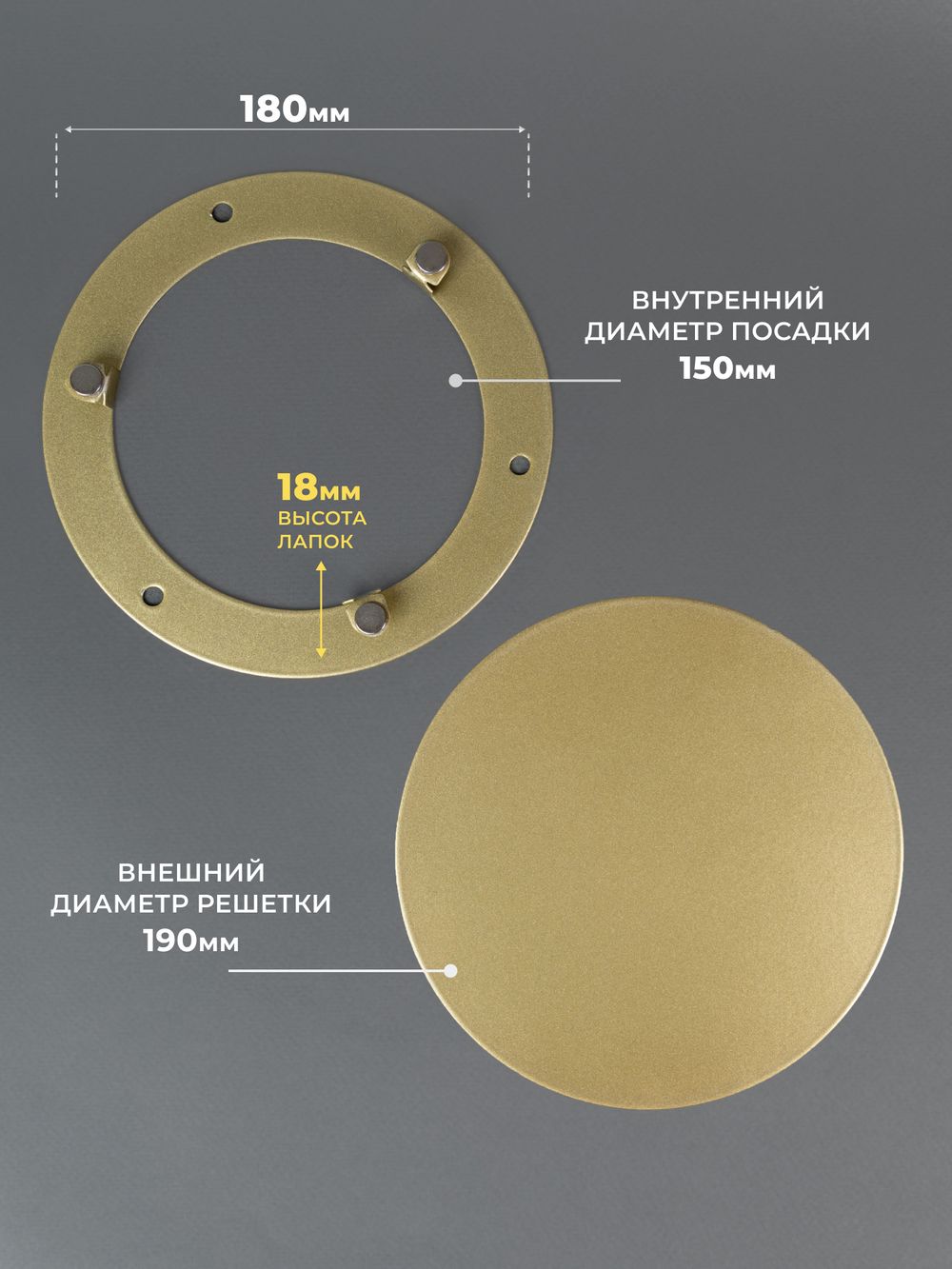 Вентиляционная Решетка РДК 150 Золото