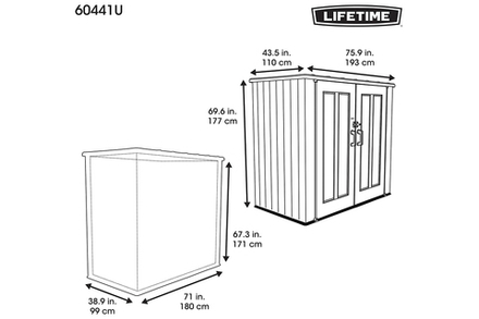 Шкаф-сарай высокий Lifetime Utility 193*110*177см 3067л