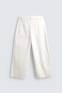 ZARA ДЖИНСЫ WIDE LEG, БЕЛЫЙ