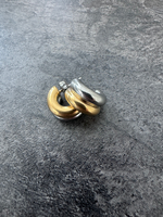 Серьги Dansk Copenhagen, Passion Waterproof, полукольца, биколорные, DNSK26.1-3W2401029 (серебристый
