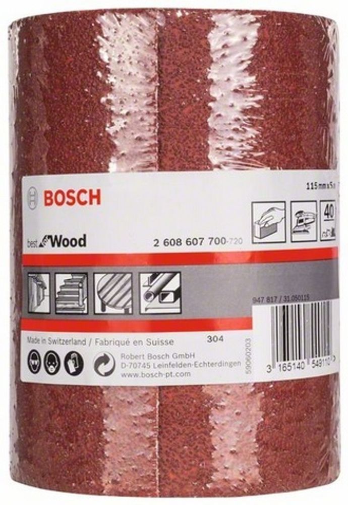 Шлифрулон BOSCH 5М 115мм K40 B.f.Wood