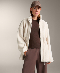 Oysho Футболка с короткими рукавами в рубчик из хлопка и модала, коричневый