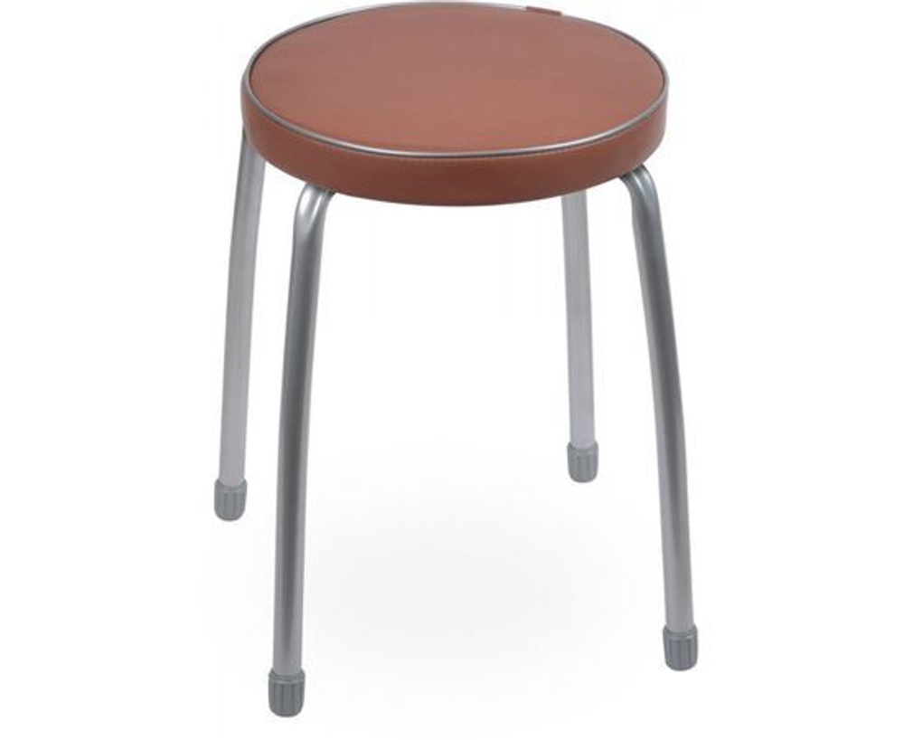 Табурет для кухни НИКА Фабрик 2, мягкое круглое сиденье, коричневый, 32 см