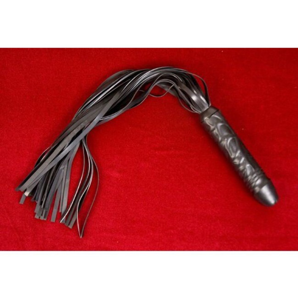 Плеть латексная "Ракета" многохвостая (черная) (Цвет: черный)