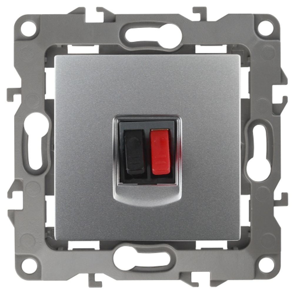 12-3111-03 ЭРА Розетка аудио, IP20, Эра12, алюминий | ЭРА 12 Алюминий