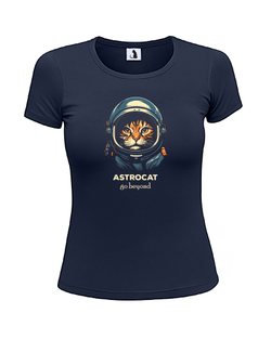 Футболка Astrocat Go beyond женская приталенная темно-синяя