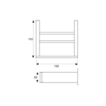 Steinberg Серия 460 Мыльница настенная, 105 x 105 x 45мм, белое сатин. стекло,из латуни, хром 460 2201