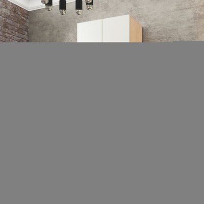 Шкаф Агератум МДФ двухсекционный с антресолью Лайн керамика (0,27) А10032 матовая - Дуб Сонома 3025  80*60*260