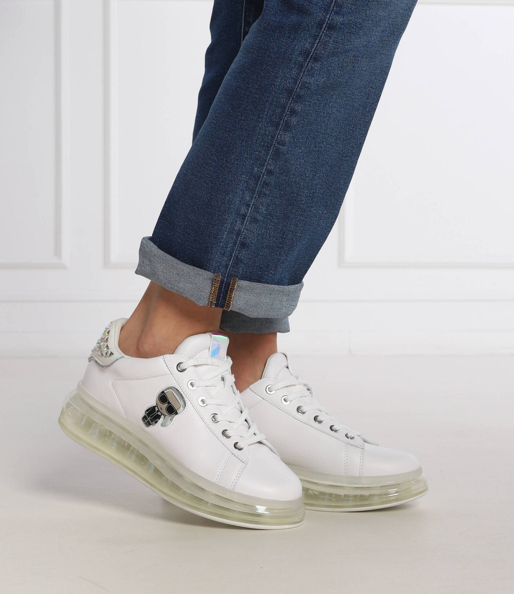 Кожаные кроссовки kushion jellikonic lo lace Karl Lagerfeld - белый(KL62633)