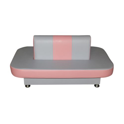 Диван круговой для раздевания (овальный) серо-розовый