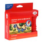 Мел цветной 4шт упак, для рисунка на асфальте, с держателем Гамма Мультики