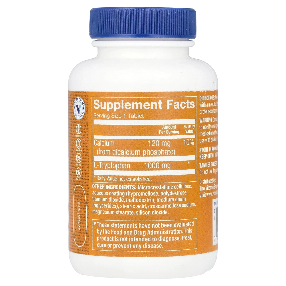 The Vitamin Shoppe, L-триптофан, 1000 мг, 60 таблеток