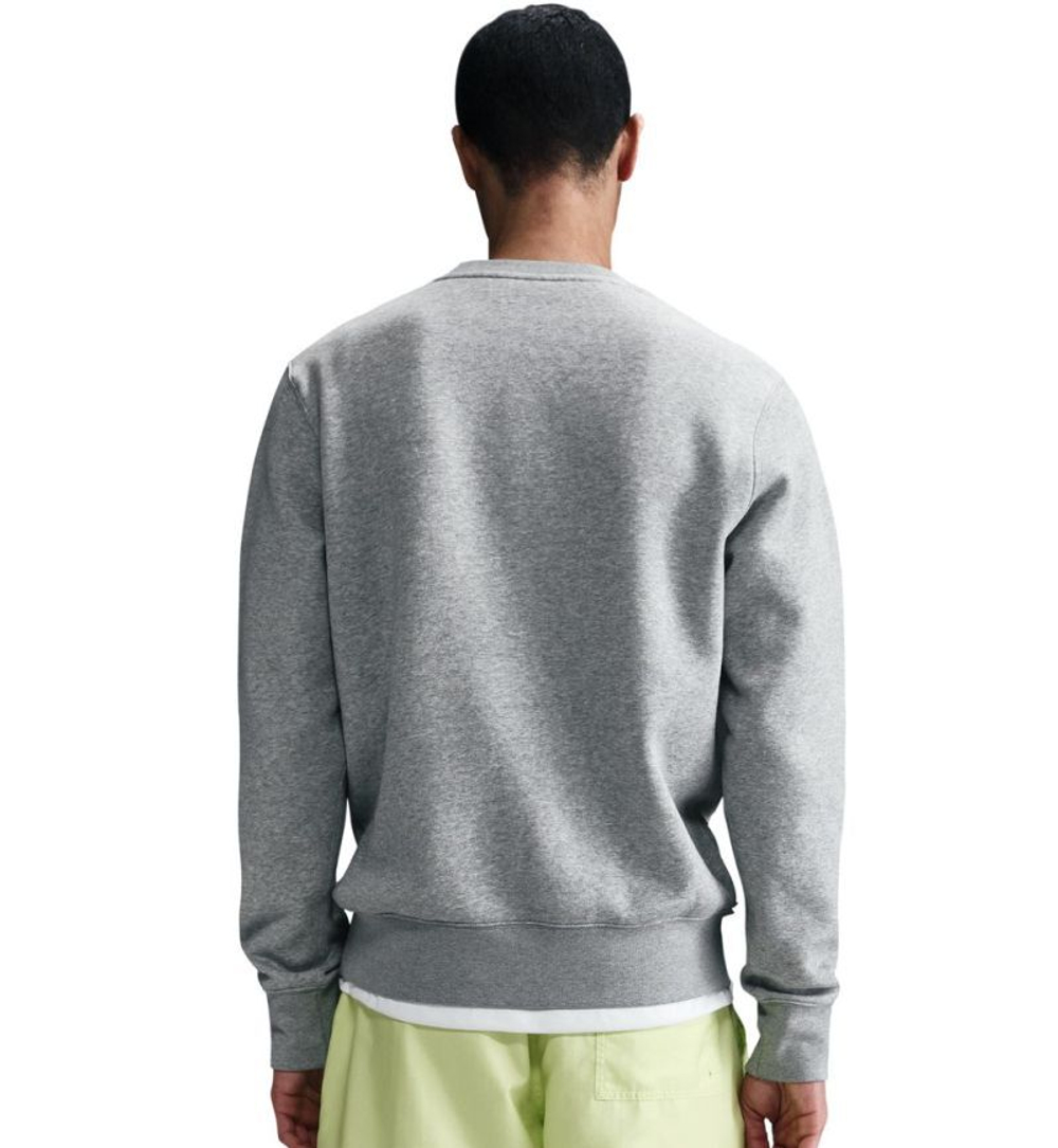 Мужская теннисная кофта Nike Club Fleece Crew - dark grey heather/white