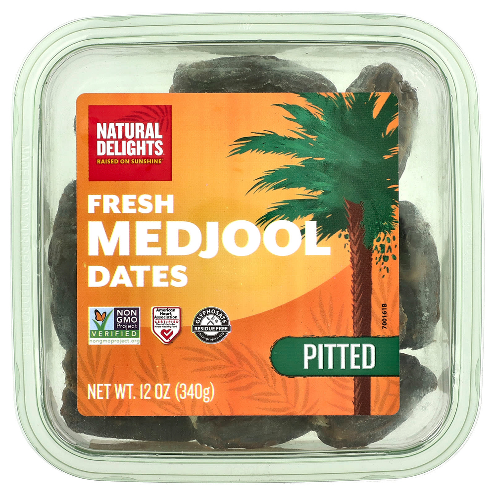 Natural Delights, Свежие финики Medjool, без косточек, 340 г (12 унций)