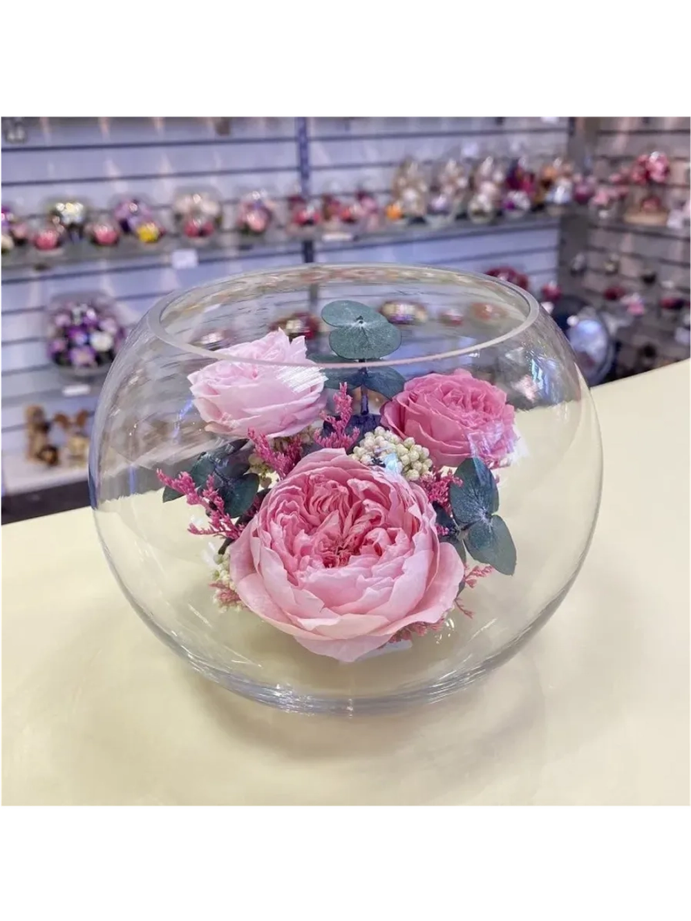 Натуральные пионы в стекле, вакуум