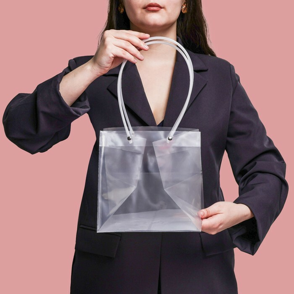 Пакет ПВХ с ручками с квадратным дном 20 х 20 х 20 см