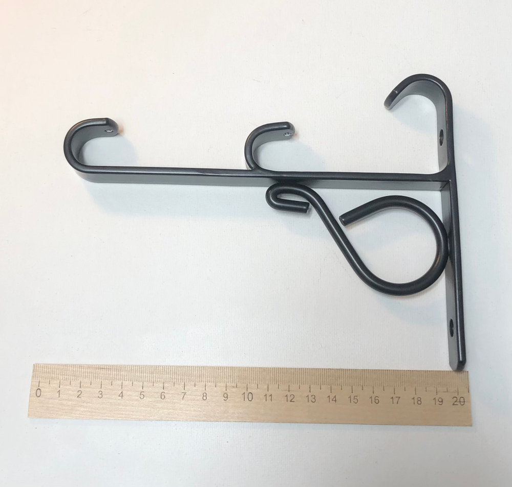 Кронштейн стеновой "Готика 180 мм" двойной d20/20 мм, цвет черный