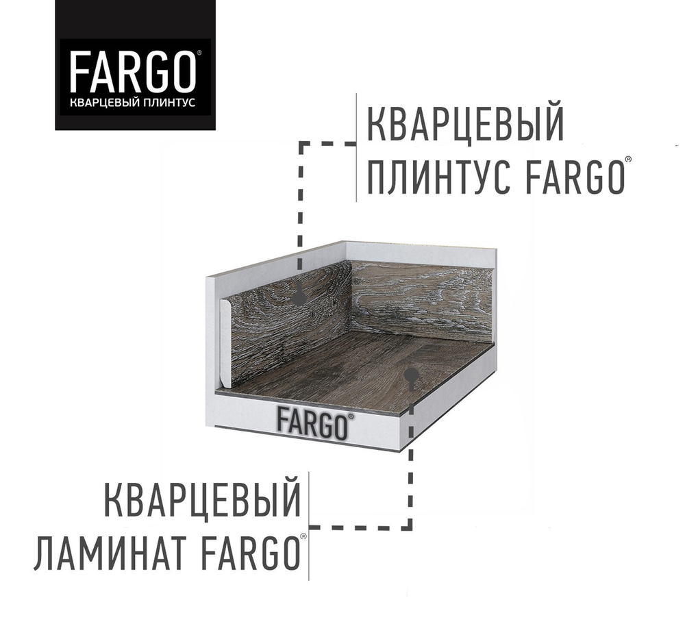Плинтус кварцевый Fargo - Дуб серый иней градиент 379-1 - Магазин напольных покрытий в Екатеринбурге. MAXI ПОЛ