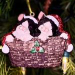 Кошки в корзинке, ёлочное украшение