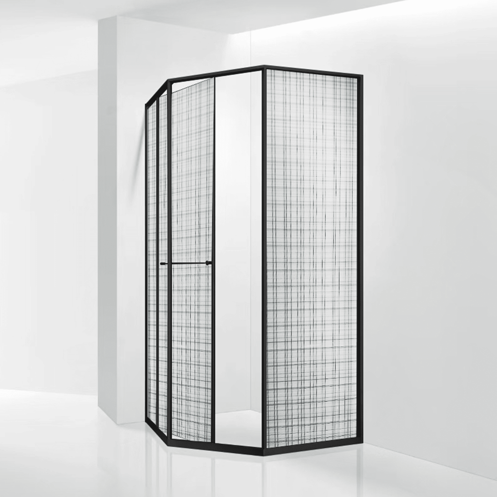 Душевой уголок RGW SV-82B "L" (Черная вуаль, 900x900)