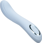 Голубой изогнутый вибромассажер Contoured G - 22,7 см. (Цвет: голубой)