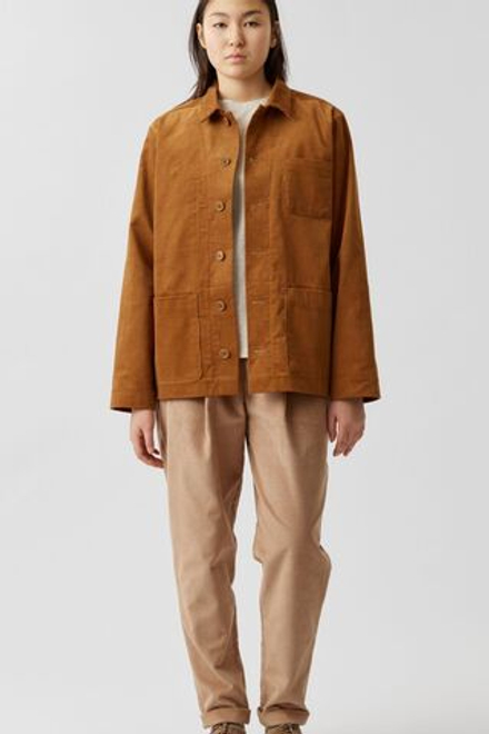 Верхняя мужская рубашка с карманами из горчичного вельвета