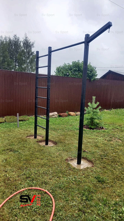 Монтаж уличной шведской стенки Sv Sport (3 вертикальных столба)