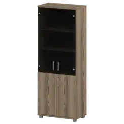 Стеллаж высокий закрытый со стеклянными фасадами "НТ-580;НТ-600.2;НТ-601.2стл"  800x445x2050 Аргентум