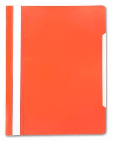 Скоросшиватель с прозрачным верхом А4, пластик 180мкм, Бюрократ, оранжевый
